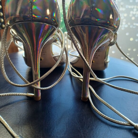 Stuart Weitzman Clear Wrap Around Heels 6 *New - Picture 6 of 6